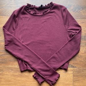 CROPPED MAROON LONG SLEEVE
